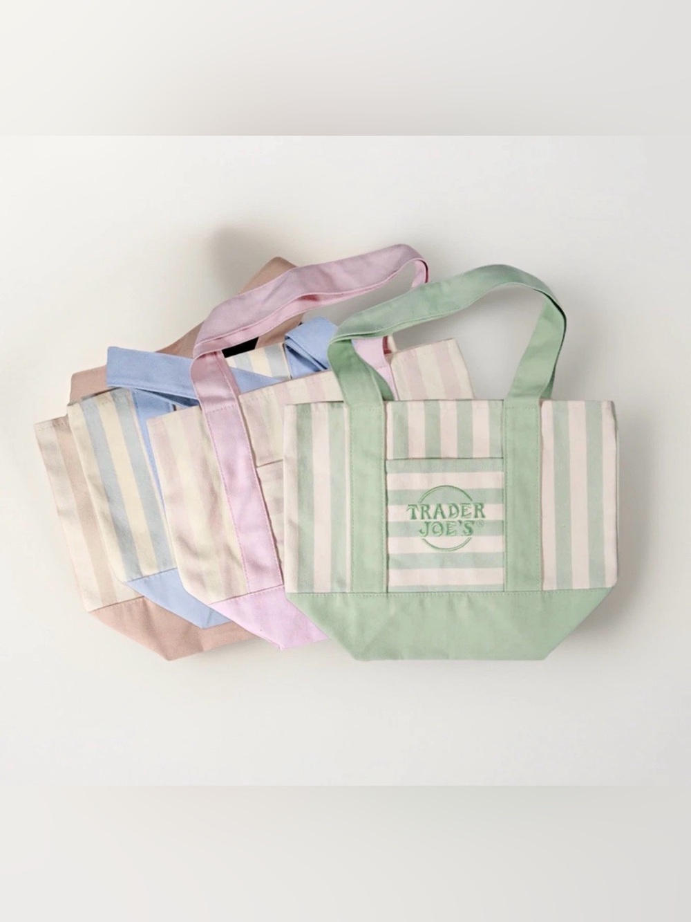 NEW IN HAND Trader Joe’s Pastel Mini Canvas Tote Bag - Pick your favorite color!